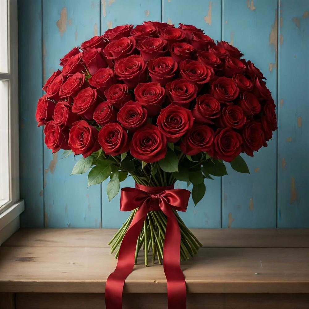 Букет Красные розы Блэк Меджик в Донино