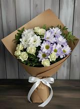 Букет цветов из:  Хризантемы и Розы в Донино