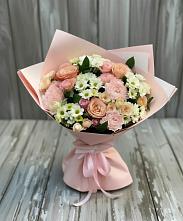 Букет цветов из:  Гвоздики, Розы и Хризантемы в Донино