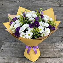 Букет цветов из:  Ирисы, Хризантемы и Ромашки в Донино