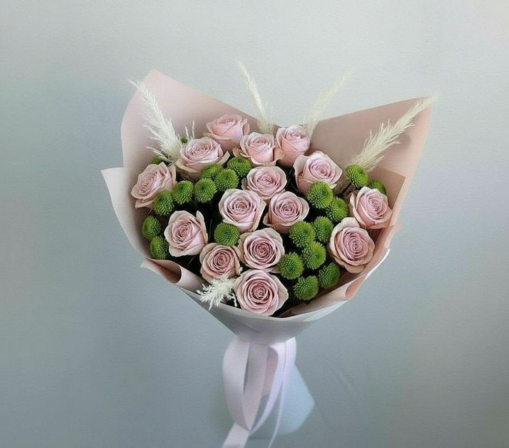 Букет цветов из: Розы и Хризантемы в Донино