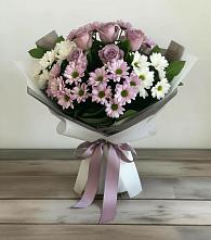 Букет цветов из:  Хризантемы и Розы в Донино
