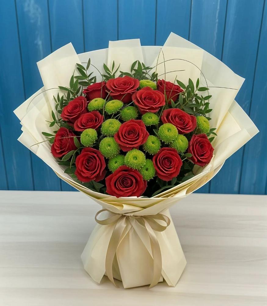 Букет цветов из: Розы и Хризантемы в Донино