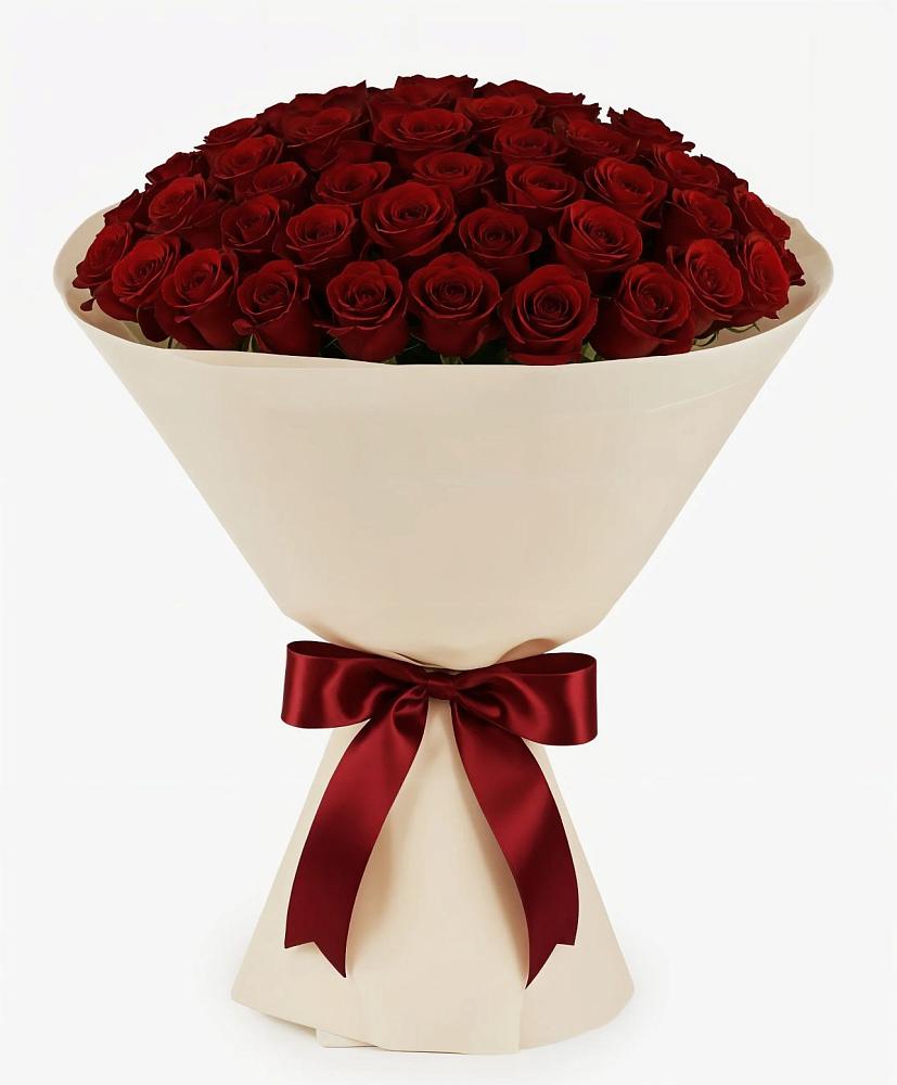 Букет 101 Бордовая роза Блэк Бакарра в Донино