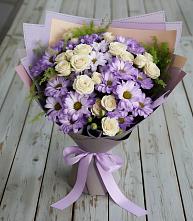 Букет цветов из:  Хризантемы и Розы в Донино